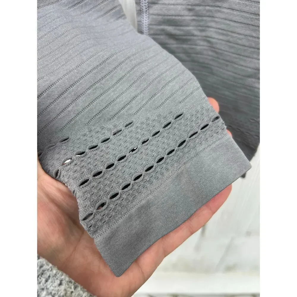 Gymshark Energy+ Seamless Leggings High Waisted Breathable Knit Gray Size S‎